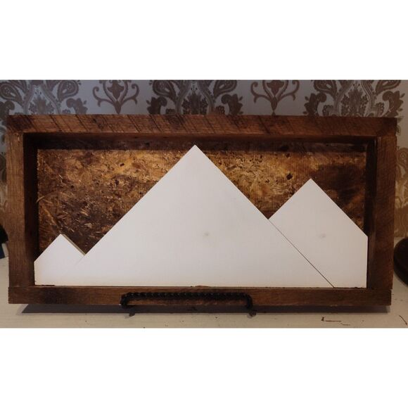 Handcrafted Rustic Reclaimed 3D Wood Mountain Art Wall/Slelf Leaner Home Decor - Picture 3 of 8